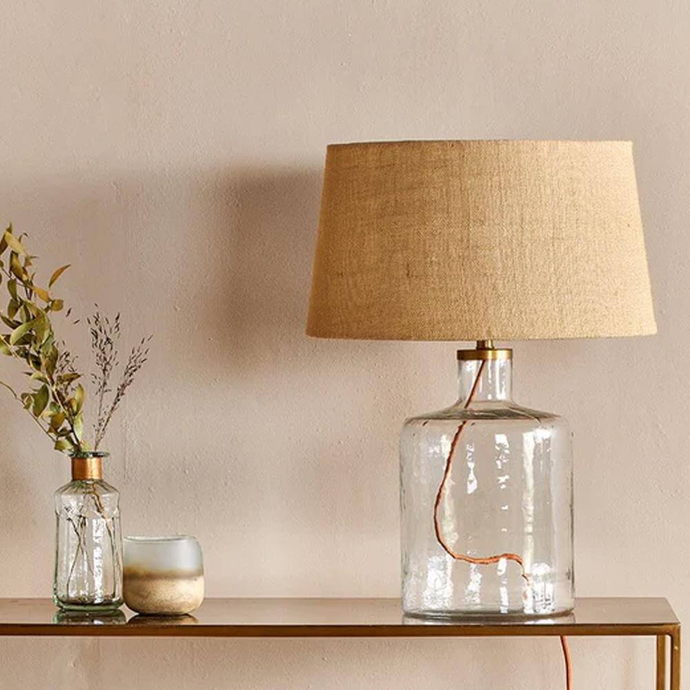 Nkuku Edina Recycled Glass Table Lamp Clear Small